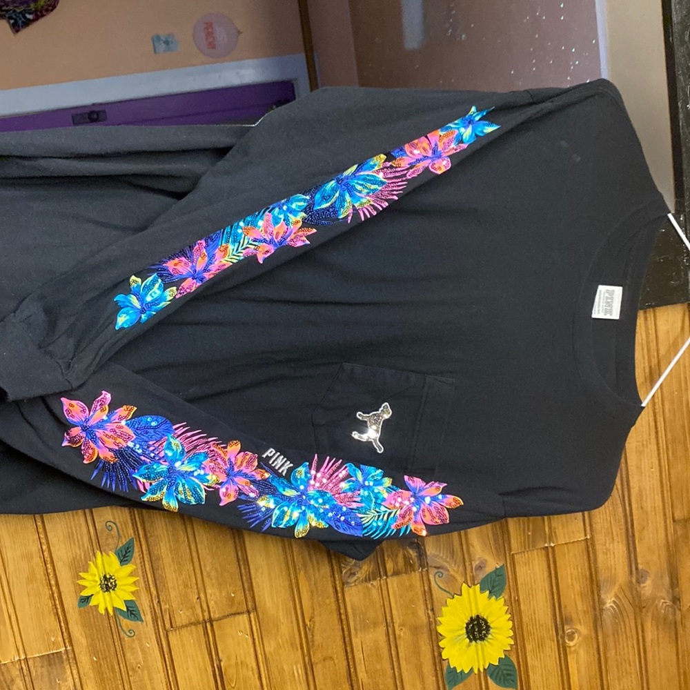 Victoria’s Secret PINK sequined long sleeve tee